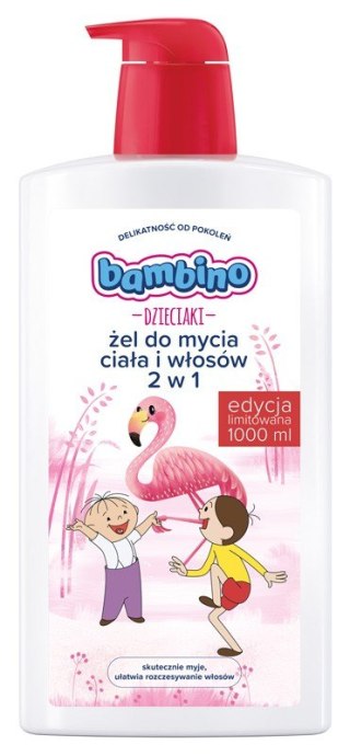 BAMBINO Dzieciaki Żel do mycia ciała i włosów 2w1 edycja limitowana z Bolkiem i Lolkiem - Flaming 1000 ml