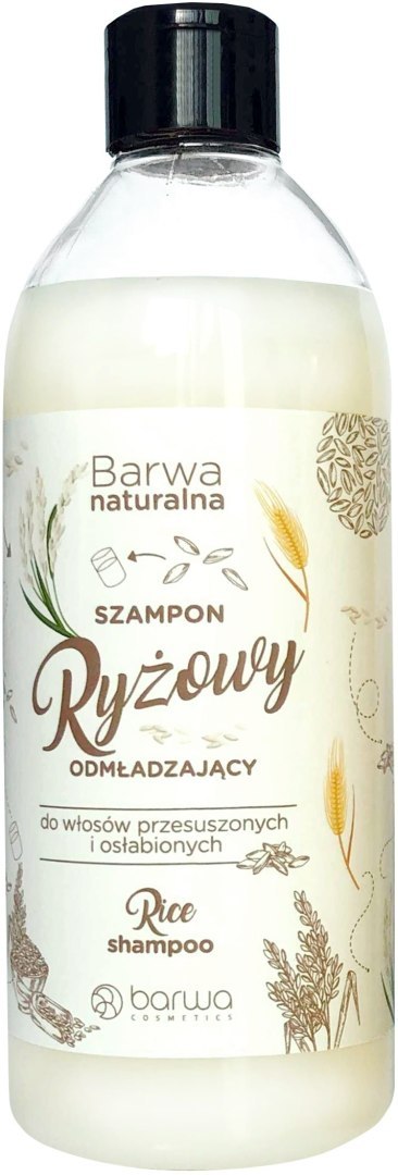 BARWA Naturalna Szampon do włosów Ryżowy odmładzający - włosy przesuszone i osłabione 500ml