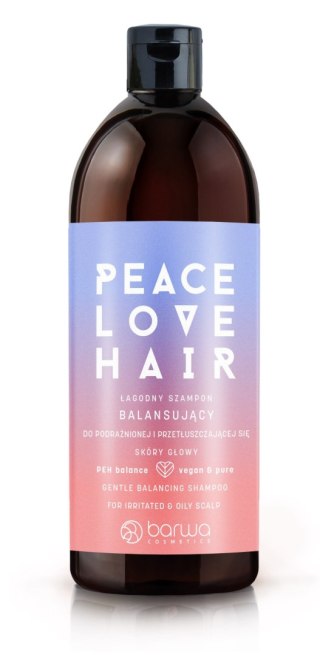 BARWA Peace Love Hair Łagodny Szampon balansujący do podrażnionej i przetłuszczającej się skóry głowy 480ml