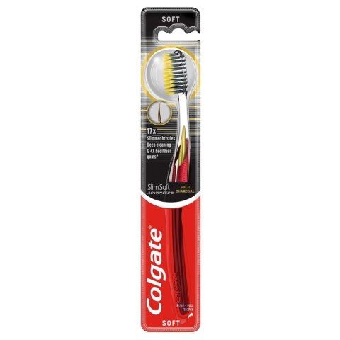 Colgate Szczoteczka do zębów Slim Soft Adveced Gold Charcoal - soft 1szt Colgate Szczoteczka do zębów Slim Soft Adveced Gold Charcoal - soft 1szt