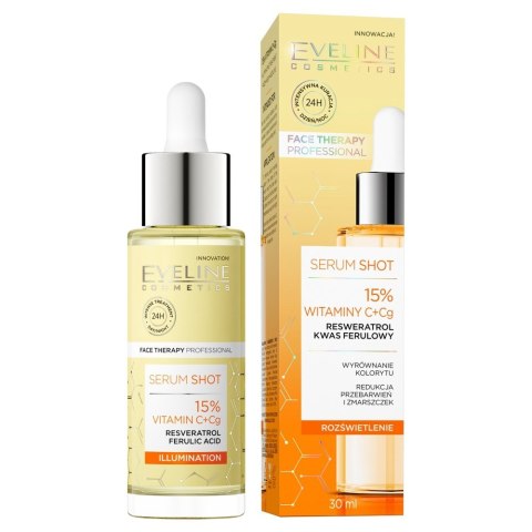 EVELINE Face Therapy Professional Serum Shot Kuracja rozświetlająca - 15% witaminy C+Cg 30 ml