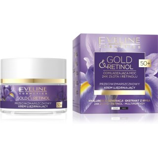 EVELINE Gold & Retinol Przeciwzmarszczkowy krem ujędrniający 50+ dzień/noc 50 ml