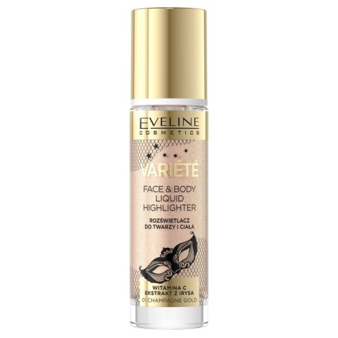 EVELINE Variete Płynny rozświetlacz do twarzy i ciała nr 01 Champagne Gold 30 ml EVELINE Variete Płynny rozświetlacz do twarzy i ciała nr 01 Champagne Gold 30 ml