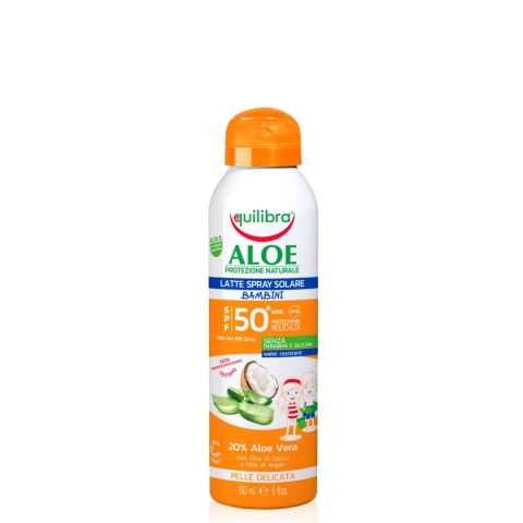 Equilibra Aloe Solare Aloesowe Mleczko do opalania dla dzieci w sprayu SPF50+ UVB/UVA 150ml