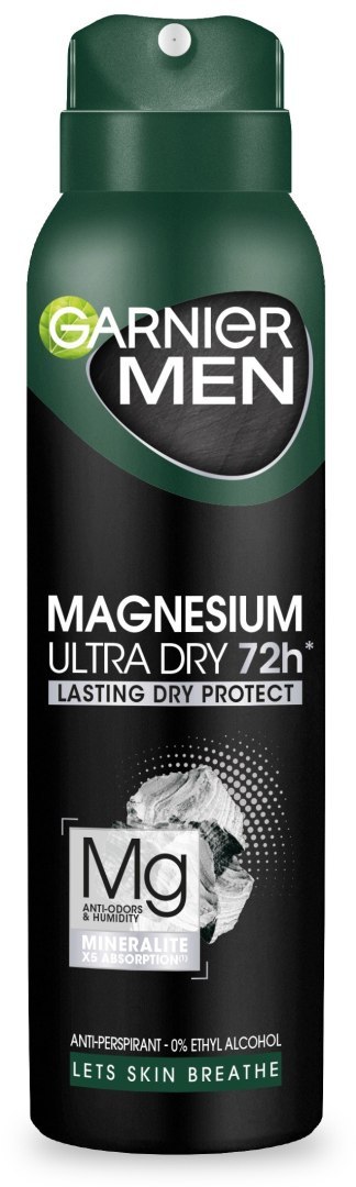 GARNIER Men Dezodorant spray Magnesium Ultra Dry 72h - Lasting Dry Protect 150 ml GARNIER Men Dezodorant spray Magnesium Ultra Dry 72h - Lasting Dry Protect 150 ml