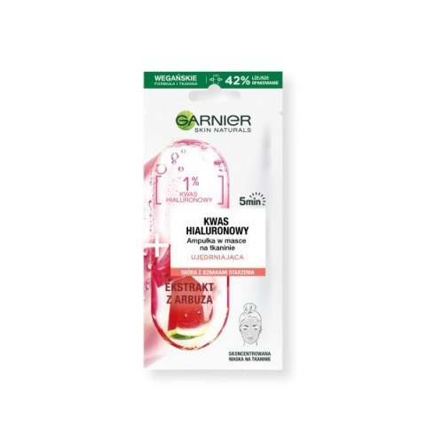 GARNIER Skin Naturals Ampułka ujędrniająca w masce na tkaninie z 1% kwasem hialuronowym 15 g