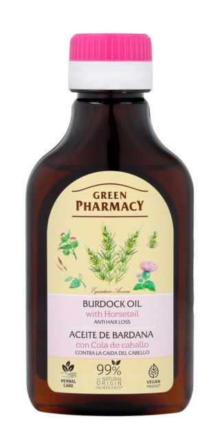 GREEN PHARMACY Olejek łopianowy ze skrzypem polnym przeciw wypadaniu włosów 100 ml