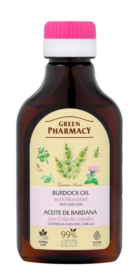 GREEN PHARMACY Olejek łopianowy ze skrzypem polnym przeciw wypadaniu włosów 100 ml GREEN PHARMACY Olejek łopianowy ze skrzypem polnym przeciw wypadaniu włosów 100 ml