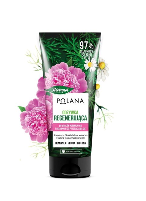 HERBAPOL Polana Odżywka do włosów regenerująca - Rumianek & Peonia & Biotyna 200ml HERBAPOL Polana Odżywka do włosów regenerująca - Rumianek & Peonia & Biotyna 200ml