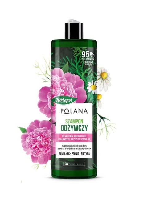 HERBAPOL Polana Szampon odżywczy do włosów - Rumianek & Peonia & Biotyna 400ml