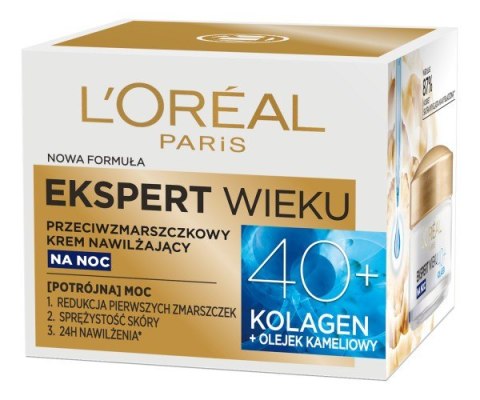 LOREAL Ekspert Wieku 40+ Przeciwzmarszczkowy Krem nawilżający na noc 50 ml LOREAL Ekspert Wieku 40+ Przeciwzmarszczkowy Krem nawilżający na noc 50 ml