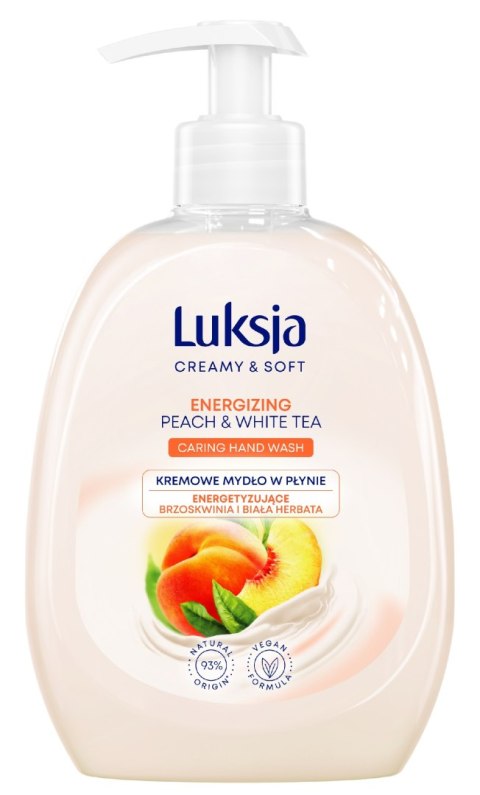 Luksja Creamy & Soft Energizujące Kremowe Mydło w płynie Brzoskwinia i Biała Herbata 500ml