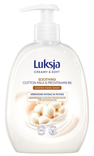 Luksja Creamy & Soft Łagodzące Kremowe Mydło w płynie Mleczko Bawełniane i Prowitamina B5 500ml