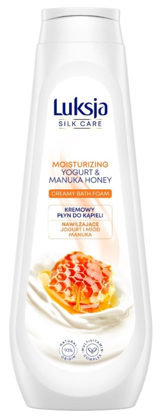 Luksja Silk Care Kremowy Płyn do kąpieli - Nawilżające Jogurt i Miód Manuka 900ml