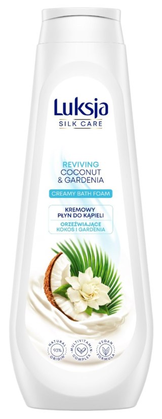 Luksja Silk Care Kremowy Płyn do kąpieli - Orzeźwiające Kokos i Gardenia 900ml