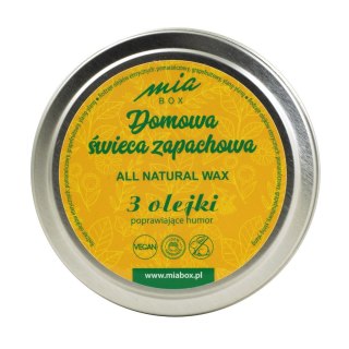 MIA BOX Domowa Świeca zapachowa 3 olejki - POPRAWIAJĄCA HUMOR 160g