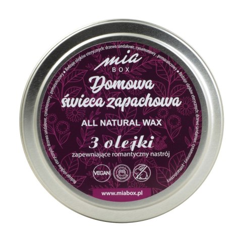 MIA BOX Domowa Świeca zapachowa 3 olejki - ROMANTYCZNY NASTRÓJ 160g MIA BOX Domowa Świeca zapachowa 3 olejki - ROMANTYCZNY NASTRÓJ 160g