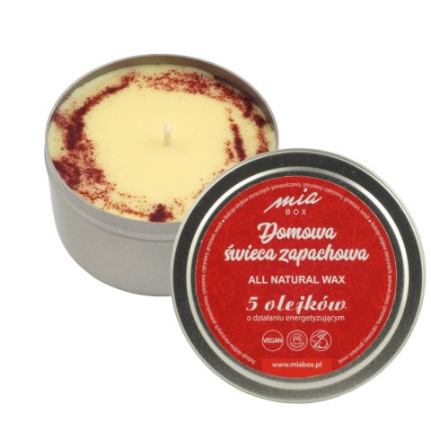 MIA BOX Domowa Świeca zapachowa 5 olejków - ENERGETYZUJĄCA 160g MIA BOX Domowa Świeca zapachowa 5 olejków - ENERGETYZUJĄCA 160g