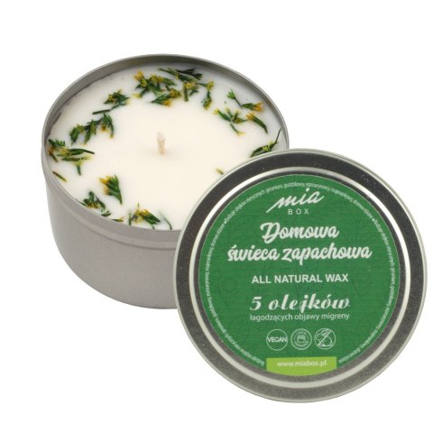 MIA BOX Domowa Świeca zapachowa 5 olejków - MIGRENA 160g