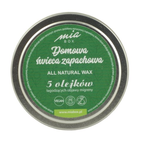 MIA BOX Domowa Świeca zapachowa 5 olejków - MIGRENA 160g