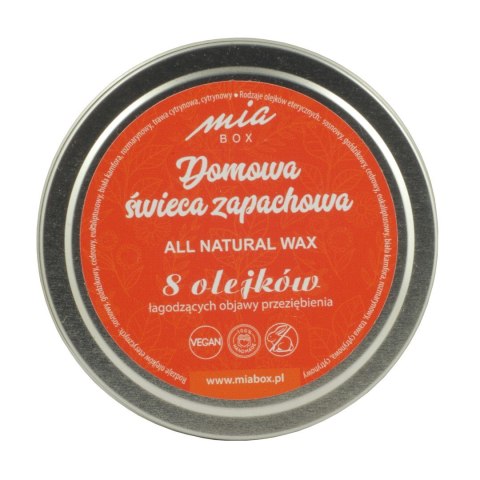 MIA BOX Domowa Świeca zapachowa 8 olejków - PRZEZIĘBIENIE 160g MIA BOX Domowa Świeca zapachowa 8 olejków - PRZEZIĘBIENIE 160g