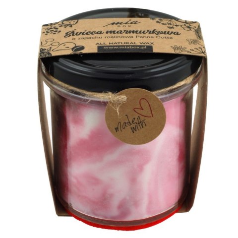 MIA BOX Świeca sojowa marmurkowa o zapachu Panna Cotta 240g