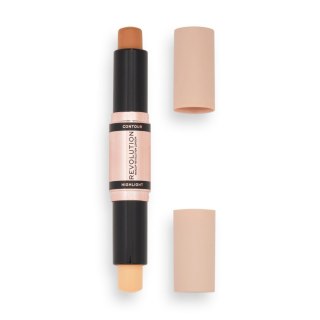 REVOLUTION Fast Base Contour Stick Dwustronny Sztyft konturujący do twarzy Medium