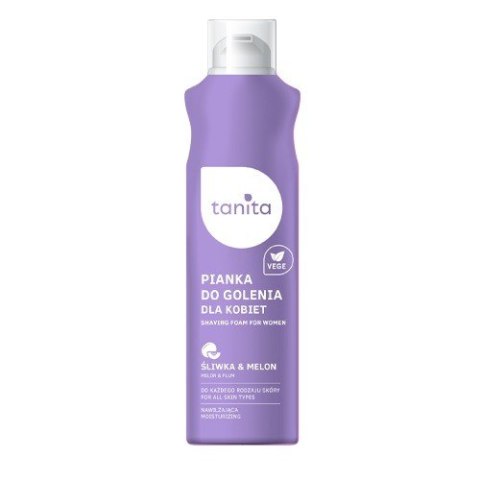 TANITA Vegan Pianka do golenia dla kobiet do każdego rodzaju skóry Śliwka & Melon 200ml