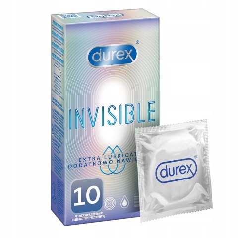 Durex prezerwatywy Invisible dodatkowo nawilżane 10 szt cienkie