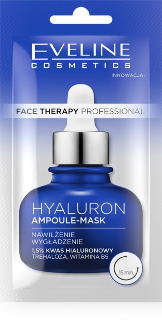 EVELINE Face Therapy Professional Maska-ampułka nawilżająca i wygładzająca z Kwasem hialuronowym 8 ml