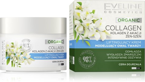 EVELINE Organic Collagen Liftingujący krem modelujący owal twarzy - cera dojrzała 50 ml