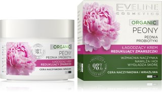 EVELINE Organic Peony Łagodzący krem redukujący zmarszczki - cera naczynkowa i wrażliwa 50 ml