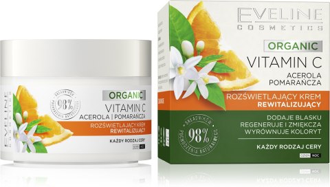 EVELINE Organic Vitamin C Rozświetlający krem rewitalizujący - każdy rodzaj cery 50 ml