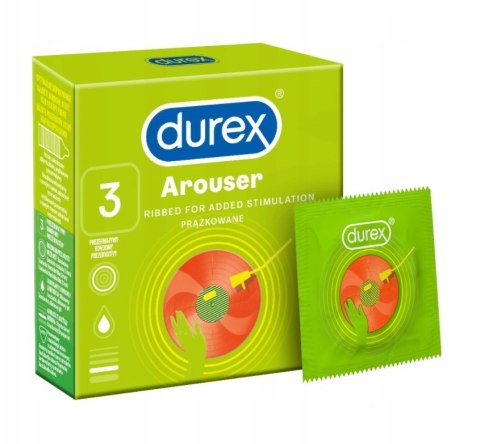 Durex prezerwatywy Arouser 3 szt prążkowane