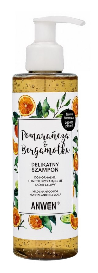 ANWEN Delikatny Szampon do normalnej i przetłuszczającej się skóry głowy Pomarańcza & Bergamotka 200ml