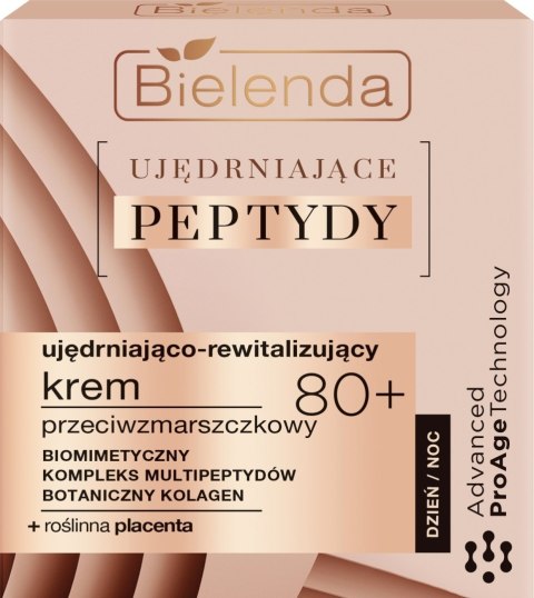 BIELENDA UJĘDRNIAJĄCE PEPTYDY 80+ Ujędniająco-Rewitalizujący Krem przeciwzmarszczkowy 50ml