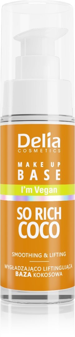 DELIA Make-up Base Wygładzająco-liftingująca wegańska baza pod makijaż So Rich Coco 30 ml