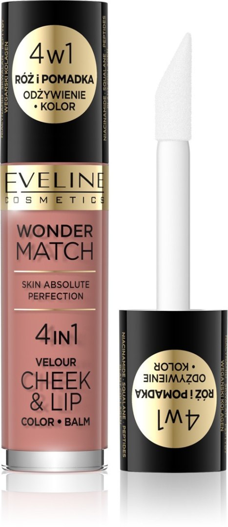 EVELINE Wonder Match Róż i Pomadka w płynie nr 01 4.5 ml EVELINE Wonder Match Róż i Pomadka w płynie nr 01 4.5 ml
