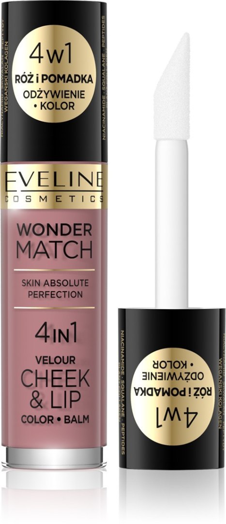 EVELINE Wonder Match Róż i Pomadka w płynie nr 02 4.5 ml EVELINE Wonder Match Róż i Pomadka w płynie nr 02 4.5 ml