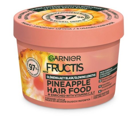 GARNIER Fructis Hair Food Maska olśniewający blask do włosów długich i matowych - Pineapple 400 ml GARNIER Fructis Hair Food Maska olśniewający blask do włosów długich i matowych - Pineapple 400 ml