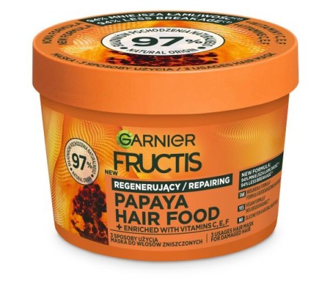 GARNIER Fructis Hair Food Maska regenerująca do włosów zniszczonychch - Papaya 400 ml GARNIER Fructis Hair Food Maska regenerująca do włosów zniszczonychch - Papaya 400 ml