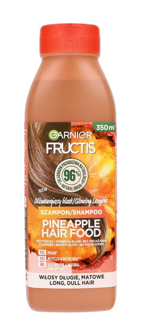 GARNIER Fructis Hair Food Szampon olśniewający blask do włosów długich i matowych - Pineapple 350 ml GARNIER Fructis Hair Food Szampon olśniewający blask do włosów długich i matowych - Pineapple 350 ml