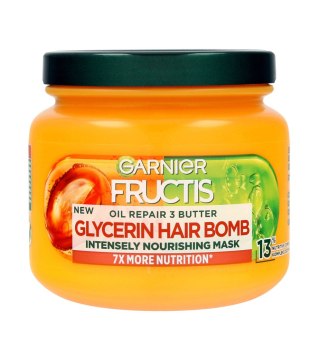 GARNIER Fructis Oil Repair 3 Butter Intensywnie Odżywiająca Maska do włosów Glycerin Hair Bomb 320ml