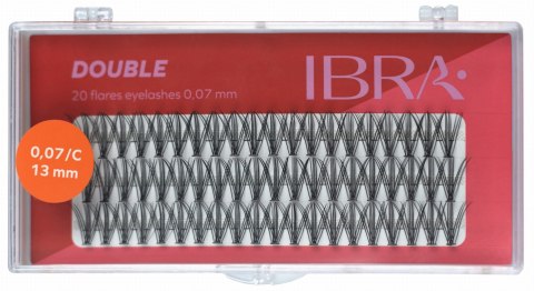 IBRA Kępki rzęs DOUBLE 0.07-C-13 mm - 1op. IBRA Kępki rzęs DOUBLE 0.07-C-13 mm - 1op.