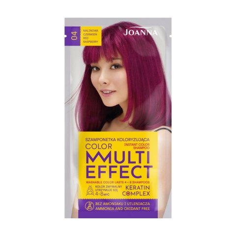 JOANNA Multi Effect Color Szamponetka koloryzująca nr 04 Malinowa czerwień 35 g JOANNA Multi Effect Color Szamponetka koloryzująca nr 04 Malinowa czerwień 35 g
