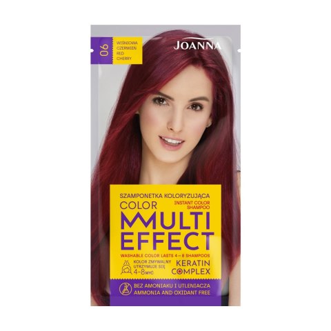 JOANNA Multi Effect Color Szamponetka koloryzująca nr 06 Wiśniowa czerwień 35 g