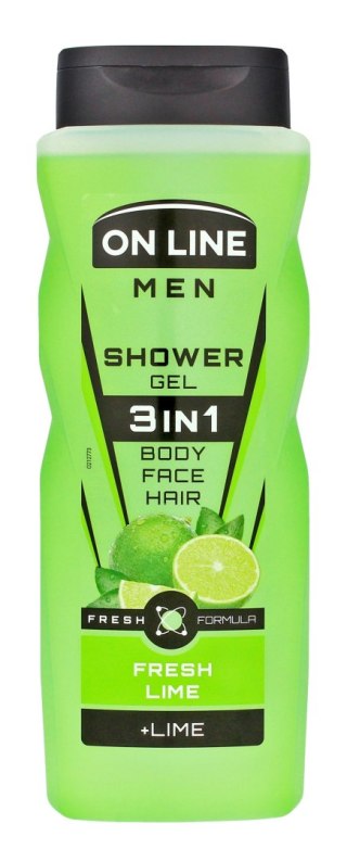 ON LINE Men Żel pod prysznic dla mężczyzn 3w1 Fresh Lime 410 ml