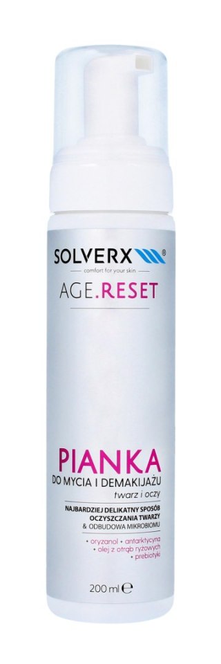 SOLVERX Age.Reset Pianka do mycia i demakijażu twarzy i oczu 200ml