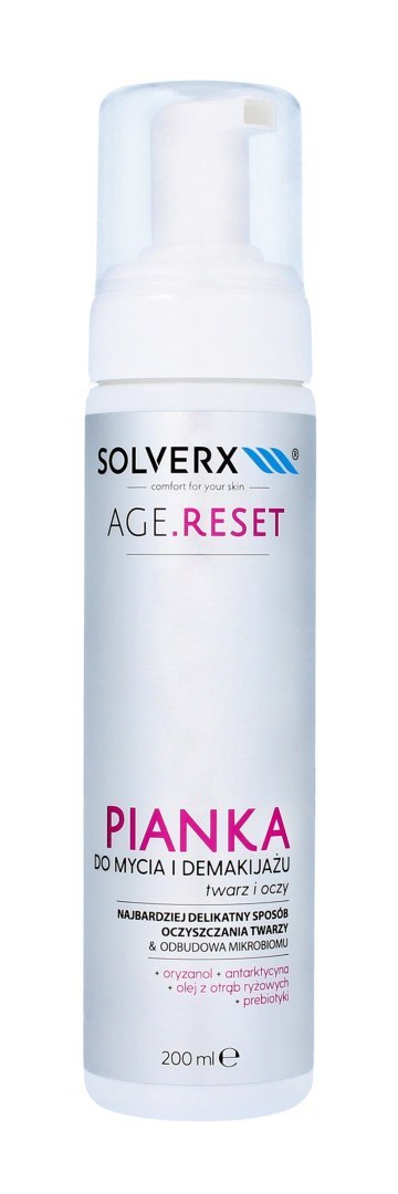 SOLVERX Age.Reset Pianka do mycia i demakijażu twarzy i oczu 200ml