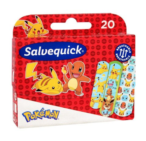Salvequick Plastry opatrunkowe dla dzieci Pokemon 1op.-20szt Salvequick Plastry opatrunkowe dla dzieci Pokemon 1op.-20szt